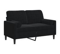 Vidaxl sofá de 2 plazas con cojines terciopelo negro 120 cm