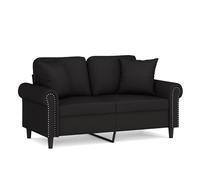 Vidaxl sofá de 2 plazas con cojines terciopelo negro 120 cm