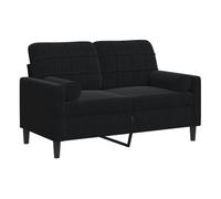 vidaXL Sofá 2 plazas con cojines terciopelo negro 120 cm
