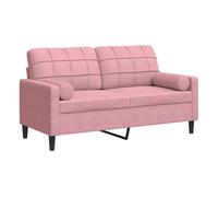 Vidaxl sofá de 2 plazas con cojines terciopelo rosa 140 cm