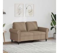 vidaXL Sofá de 2 plazas de cuero sintético color capuchino 120 cm