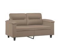vidaXL Sofá 2 plazas, tapizado en cuero sintético, marrón cappuccino, 120 cm
