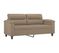 vidaXL Sofá de 2 plazas Cuero sintético Color capuchino 140 cm