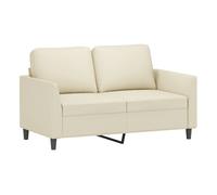 vidaXL Sofá de 2 plazas de cuero sintético color crema 120 cm