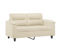 vidaXL Sofá de 2 plazas de cuero sintético color crema 120 cm