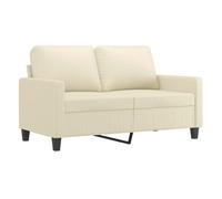 vidaXL Sofá 2 plazas Sillón de descanso con reposabrazos tapizado Cuero sintético crema 120 cm