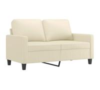 vidaXL Sofá 2 plazas Sillón de descanso con reposabrazos tapizado Cuero sintético crema 120 cm