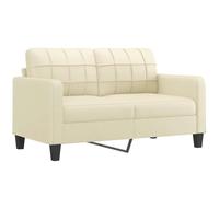 vidaXL Sofá de 2 plazas de cuero sintético, crema, 140 cm