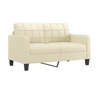vidaXL Sofá de 2 plazas de Cuero sintético Color Crema 140 cm