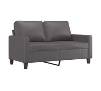 vidaXL Sofá de 2 plazas de cuero sintético gris 120 cm