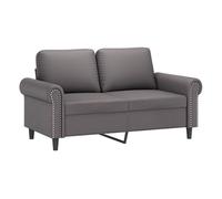 vidaXL Sofá 2 Plazas Sillón Tapizado con Reposabrazos Cuero Sintético Gris 120 cm