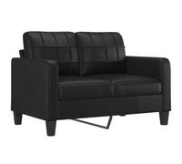 vidaXL Sofá de 2 plazas de Cuero sintético Negro 120 cm