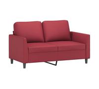 vidaXL Sofá de 2 plazas de cuero sintético rojo vino 120 cm