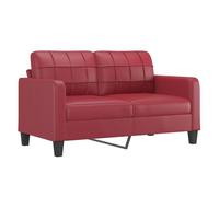 vidaXL Sofá de 2 plazas tapizado – Cuero sintético Rojo vino – 140 cm