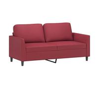 vidaXL Sofá de 2 plazas de cuero sintético rojo vino 140 cm
