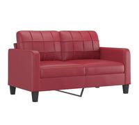 vidaXL Sofá de 2 plazas de Cuero sintético Rojo Vino 140 cm, sofá, sofá de Dos plazas, Asientos de salón, sofás, sofá tapizado, sofá de 2 Personas