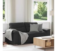 vidaXL Sofá de 2 plazas de piel sintética negro de 180x81x84 cm