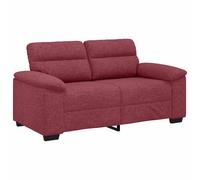 vidaXL Sofá de 2 plazas de tela 160x81x84 cm Multicolor Rojo vino tinto