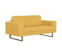 Vidaxl sofá de 2 plazas de tela amarillo