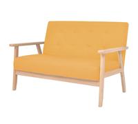 Vidaxl sofá de 2 plazas de tela amarillo