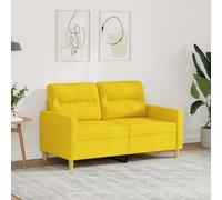 vidaXL Sofá de 2 plazas de tela amarillo claro 120 cm