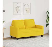 vidaXL Sofá de 2 plazas de tela amarillo claro 120 cm