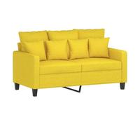 vidaXL Sofá de 2 plazas de tela amarillo claro 120 cm
