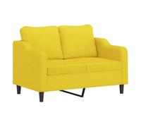 vidaXL Sofá de 2 plazas de tela amarillo claro 120 cm