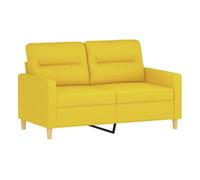 vidaXL Sofá de 2 plazas de tela amarillo claro 120 cm