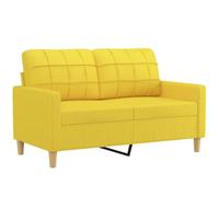 vidaXL Sofá de 2 plazas de tela 120 cm Amarillo claro