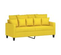 Vidaxl sofá de 2 plazas de tela amarillo claro 140 cm
