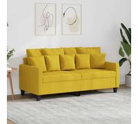 vidaXL Sofá de 2 plazas de tela amarillo claro 140 cm