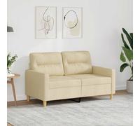 vidaXL Sofá de 2 plazas de tela color crema 120 cm