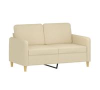 Vidaxl sofá de 2 plazas de tela color crema 120 cm