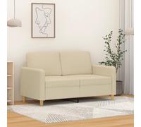 vidaXL Sofá de 2 plazas de tela color crema 120 cm