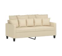 vidaXL Sofá de 2 plazas de tela color crema 140 cm