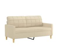 Vidaxl sofá de 2 plazas de tela color crema 140 cm