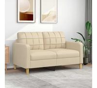 vidaXL Sofá de 2 plazas de tela color crema 140 cm