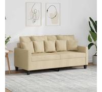 vidaXL Sofá de 2 plazas de tela 140 cm – Color crema
