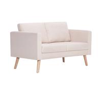 vidaXL Sofá de 2 plazas Milo tapizado en tela 73x116x70 cm Crema