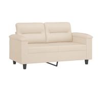 Vidaxl sofá de 2 plazas de tela de microfibra beige 120 cm