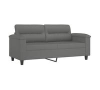 vidaXL Sofá de 2 plazas de tela de microfibra gris oscuro 140 cm
