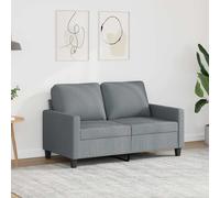 vidaXL Sofá de 2 Plazas – Tapizado, Asiento y Respaldo Acolchados, Tela Gris Claro 120 cm