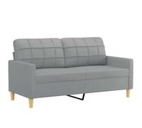 vidaXL Sofá de 2 plazas de Tela Gris Claro 140 cm