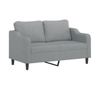 vidaXL Sofá de 2 plazas tela gris claro 140 cm
