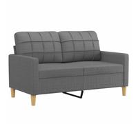 vidaXL Sofá de 2 plazas 120 cm de tela gris oscuro
