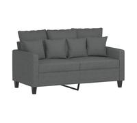 vidaXL Sofá de 2 plazas de tela gris oscuro 120 cm