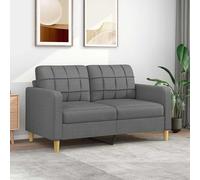 vidaXL Sofá de 2 plazas de tela gris oscuro 140 cm