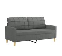 Vidaxl sofá de 2 plazas de tela gris oscuro 140 cm