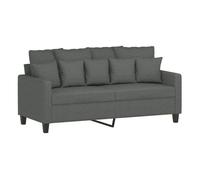 vidaXL Sofá 2 plazas 140 cm – Relax con reposabrazos – Tapizado gris oscuro